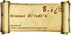 Brassai Árpád névjegykártya
